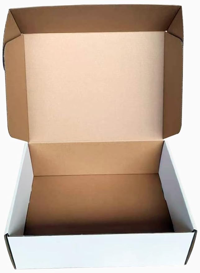 Shipping Boxes Corrugated Cardboard Mailer Boxes Literature Mailer for Packaging Small Business Craft Gifts Giving Products (White, 12x9x4)