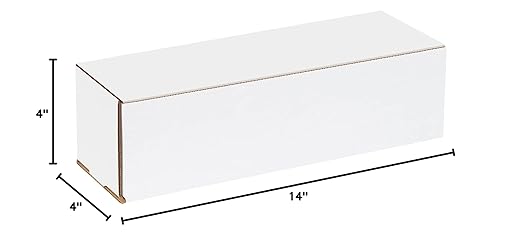 Box USA BM1444 14"L x 4"W x 4"H, White (Pack of 50)
