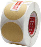 Hcode Natural Circle Kraft Paper Dots Price Stickers Brown Target Pasters 1.5 Inches Adhesive Price Stickers Writable Blank 500 Pieces Per Roll (1.5 inches)