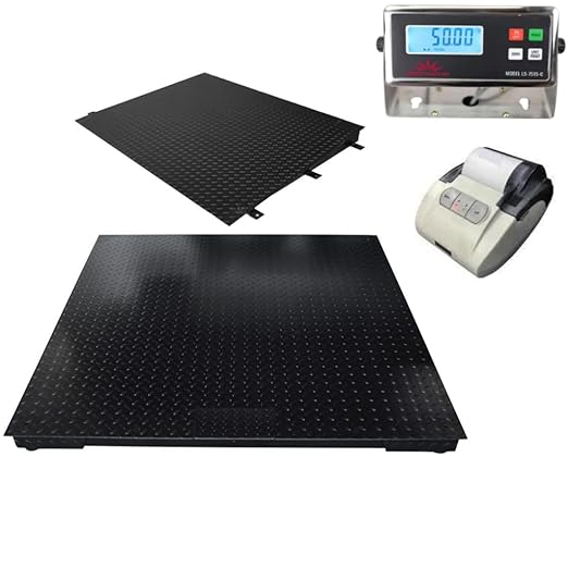 Liberty (48" x 48") Pallet Size Floor Scale - Accurate Pallet Scales with Smart Digital Indicator, Ramp & Printer for Warehouse Shipping and Heavy Duty Industrial Scale - 1000 lbs x .2 lb