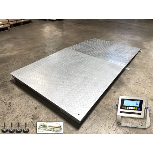 Liberty Scales Galvanized NTEP Heavy Duty Industrial 48" x 48" Floor Scale Accurate Digital Pallet Scales for Warehouse or Shipping Weighing (1000 Ibs x 0.2 Ib)