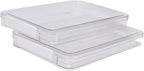 Luqeeg 2Pcs Flat Plastic File Storage Bins, Transparent Stackable Portable Project Box, Document Organizer with Latching Lids for Organizing A4 Paper Photo Scrapbook Notebook