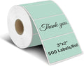 iEager 3" x 2" Thermal Labels, Rectangle Thermal Printer Stickers, Self-Adhesive Durable Sticker with Perforation Line, 500 Labels/Roll, Green