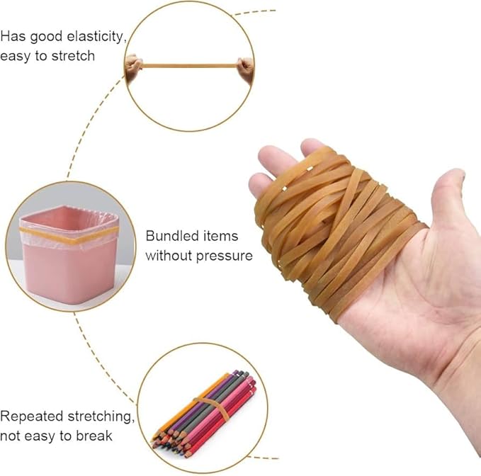 3-1/2" x 1/4'' - Size #64 - Rubber Band Depot - Everyday Rubber Bands, Business Bands - Approximately 80 Per Bag - 1/4 Pound Bag (10 Rubber Bands)