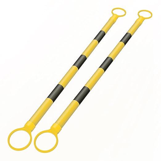 RoadHero 2 Pack 4 FT to 6.9 FT Retractable Cone Bar, Expandable Traffic Cone Bars for Parking Lots, Extendable Barricade for Road Construction, Black and Yellow, Cone Not Included