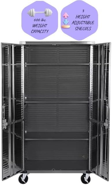 Heavy Duty Storage Solid Stainless Steel Cabinet with Lockable, Adjustable Shelf, Metal Garage Organizer (Graphite, 36" W x 18" D x 72" H)