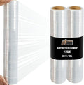 GORILLA GRIP 500% Stretch Film Heavy Duty Plastic, 2 Pack 500ft Shrink Wrap Rolls 24" Puncture Resistant, Industrial Strength for Pallet Storing, Wrapping, Moving, Packing Furniture Protection Clear