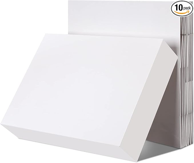 Tudomro 10 Pack 19 x 14 x 4 Inch Cake Box, Cardboard Cake Boxes, Large Rectangle Boxes, Kraft Non Window Bakery Pastry supplies(White)