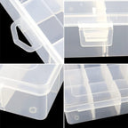 6 Pack Organizer Box with Parkical Adjustable Dividers, 12 Grids Plastic Storage Container for Jewelry, Craft DIY, Bead Organizer, Sewing, Dip Powder, Hair Accessories