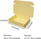 12 Pcs 14.2 x 11.8 x 2.4 inches Large Szie Corrugated Cardboard Gift Boxes Recyclable Shipping Boxes for Mailing & Holidays, Wedding, Birthday, Gifts Packaging (Butter Yellow, 14.2 x 11.8 x 2.4")