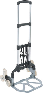 findmall Climbing Trolley Stair Climbing Cart 180 Lbs Aluminum Alloy Folding Adjustable Silent Wheels Heavy-Duty Folding Trolley Cart for Shopping Moving Warehouse