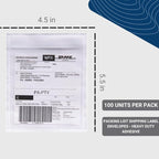 100 Units, 4.5"x5.5" Clear Packing List Shipping Pouches – Heavy Duty Self-Sealing Adhesive Envelopes, Waterproof & Tear-Proof – Ideal for Labels, Invoices & Documents