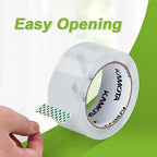 KAMOTA Packing Tape, 24 Rolls Heavy Duty Clear Packaging Tape for Shipping Packaging Moving Sealing, 1.88 inches Wide, 65 Yards Per Roll, Total 1560 Yards with 4 Dispensers