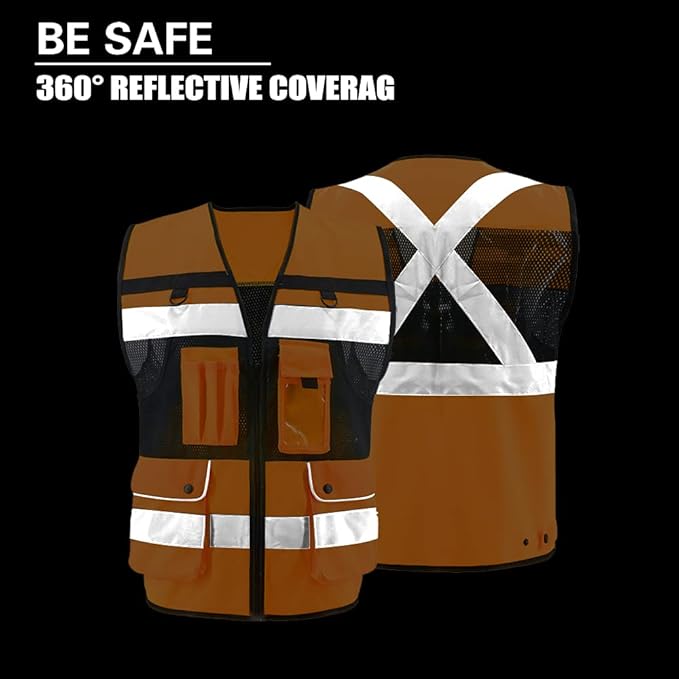 Safety Vest High Visibility Reflective Construction Vest for Men Women