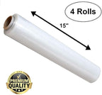ABC Plastic Wrap for Moving, 15 Inch x 1476 Feet. 4 Roolls of Pallet Wrap Stretch Film. Moving Supplies Stretch Wrap Roll. Industrial Plastic Wrap Roll Moving. Packing Wrap Plastic Roll