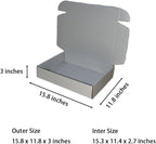 20 Pcs 15.8 x 11.8 x 3 inches Larger size Shipping Boxes for Small Business Cardboard Corrugated Mailer Boxes for Shipping Packaging Holidays Craft Gifts Giving Products (Silver, 15.8 x 11.8 x 3")