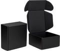 Mcfleet 4x4x2" Black Shipping Boxes - Corrugated Cardboard Mailing Box Packaging for Small Business - Tab Locking Literature Mailer Flat Empty Gift Packing Supplies 24 Pack