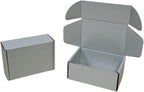 50 Pcs 4.3 x 3.1 x 2 inches Mini Size Corrugated Cardboard Gift Boxes Recyclable Shipping Boxes for Packing Jewelry Ornament Gift Craft Packaging Supplier (Silver, 4.3 x 3.1 x 2")