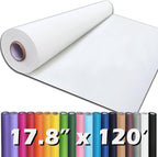 PerkHomy 17.8" x 1,440" (120') White Kraft Paper Roll for Craft Bulletin Board Paper Art Table Covering Crafting Gift Wrapping Bouquet Packing Parcel 80GSM 55LB (White, 17.8" x 120')