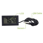 Black Digital LCD Thermometer Temperature Monitor with External Probe for Fridge Freezer Refrigerator Aquarium -Fahrenheit (10pcs)