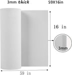 AMZQNART EVA Foam 3mm, Cosplay Foam 16x59 inch White, High Density 90 kg/m³, for Craft Projects Cosplay Costumes, Fake Weapons, Decorations, Christmas, Easter, Thanksgiving, etc.