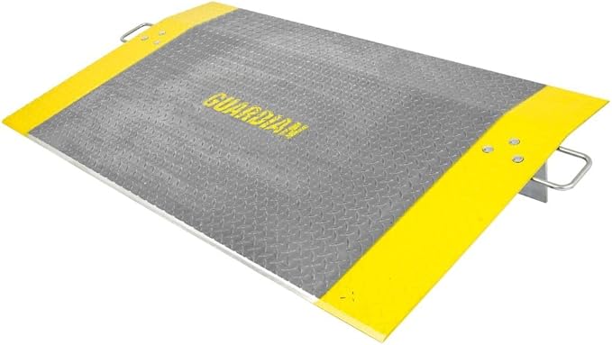Guardian Aluminum Dock Plate with Carrying Handles for Pallet Jacks, Hand Carts, Material Handling, 60" x 36" 4,100 lb. Capacity