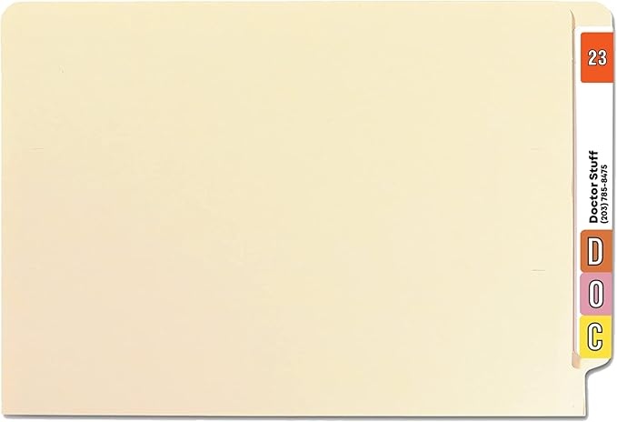 2023 Year Stickers, Doctor Stuff 2023 Chart Stickers, Dark Orange Colored, Data File Style, USA Made Year Labels for End Tab File Folders, 500/Roll, 1 Roll, 15/16" x 1-1/4"