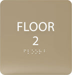 6" X6" Floor 2 Sign - ADA Compliant Tactile Graphics Grade 2 Braille Text Acrylic Wall Signs - Directional Assistance, Floor Number Safety Sign for Office, school Hospital, Apartment