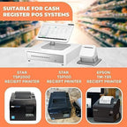 FRM 3 1/8 x 230 White Thermal Paper Receipt Rolls, Cash Register POS Receipt, POS Printer Paper, Fits All Credit Card Terminal, Receipt Paper, BPA Free