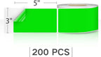 Rectangle Labels Sticker 3×5 Inch Vinyl Floor Stickers Color Coding Name Tags Roll Removable 200 PCS, Green