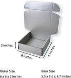 15 Pcs 6 x 6 x 2 inches Corrugated Cardboard Gift Boxes Recyclable Shipping Boxes for Mailing & Holidays, Wedding, Birthday, Gifts Packaging (Silver 6 x 6 x 2")