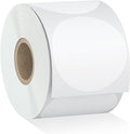 Misofuki 350 Pcs 3 inch White Round Thermal Sticker Labels Roll Used with Zebra, Rollo, MUNBYN, Self-Adhesive Circle Multipurpose Direct Thermal Labels for DIY Logo Design, QR Code, Inventory Stickers