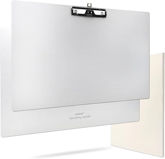 Aluminum 11x17 Clipboard Metal Stainless Hangable Clipboards Art Pen Holder Extra Large Clip Board for Business Medical Professionals Workshop (Silver, A3-SingleClip)
