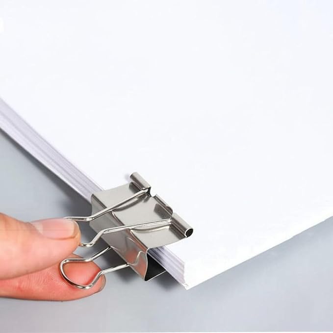50 Pack Medium Silver Binder Clips 1 Inch (25 mm), Colored Paper Clamps, Middle Size Paper Clips for Office Home School Business 1"