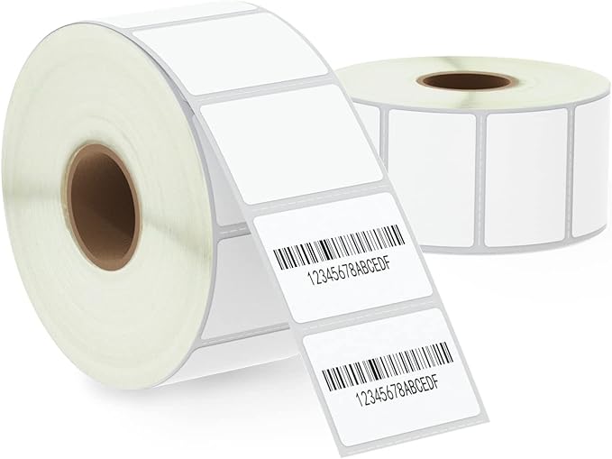 BETCKEY - 1.5" x 1" (38 mm x 25 mm) All Purpose & Address Labels Compatible with Zebra & Rollo Label Printer,Premium Adhesive & Perforated [2 Rolls, 2600 Labels]