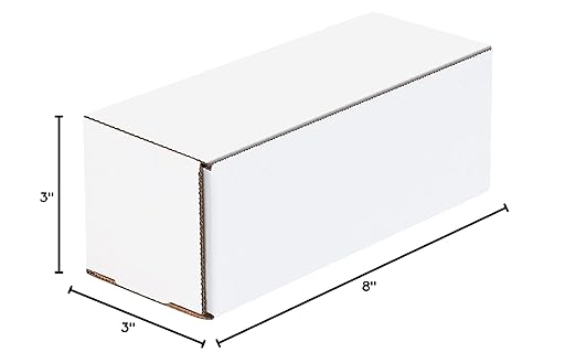 Box USA BM833 8"L x 3"W x 3"H, White (Pack of 50)