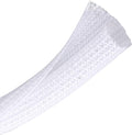 CrocSee 10ft - 3/4 inch Braided Cable Management Sleeve Cord Protector - Self-Wrapping Split Wire Loom for TV/Computer/Home Theater/Engine Bay - White