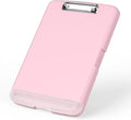 Rimilak Plastic Clipboard with Storage, 8.5 x 11″ High Capacity Folio Nursing Case with Pen Holder, Size 14.2 x 9.6 x 1.2″ Folder Side-Opening for Classroom, Teacher, Student, Smooth Writing, Pink