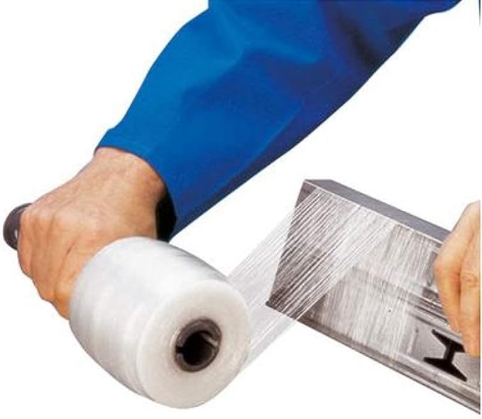 ABC Packing Plastic Wrap for Moving Furniture 5 x 1000 x 80, Pack of 12 Clear Durable Moving Stretch Wrap Roll, Self-Adhering Plastic Packing Wrap Roll for Packing, Moving