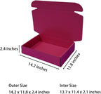 12 Pcs 14.2 x 11.8 x 2.4 inches Large Szie Corrugated Cardboard Gift Boxes Recyclable Shipping Boxes for Mailing & Holidays, Wedding, Birthday, Gifts Packaging (Cranberry, 14.2 x 11.8 x 2.4")