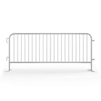 Angry Bull Barricades Metal Interlocking Steel Barricade (8.5 Ft. Heavy Duty, Flat Feet, White Powder Coated, Set of 10)