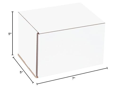 Box USA BM755 7"L x 5"W x 5"H, White (Pack of 50)