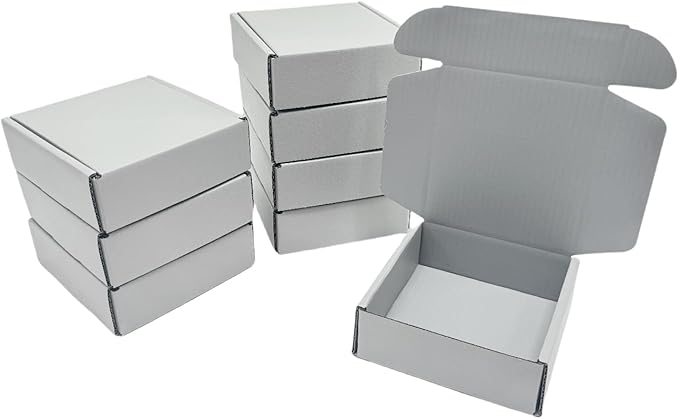 15 Pcs 6 x 6 x 2 inches Corrugated Cardboard Gift Boxes Recyclable Shipping Boxes for Mailing & Holidays, Wedding, Birthday, Gifts Packaging (Gray, 6 x 6 x 2")