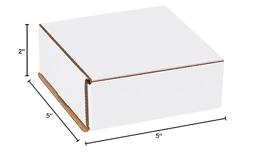 Box USA BM552 5"L x 5"W x 2"H, White (Pack of 50)