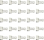 HAHIYO Binder Clips Paper Clamps Spring Steel Sturdy 0.98 inches Width 0.31 Inch Capacity No Sharp Edges Heavy Duty Tight Grip Reusable Silver Metal Bright Finish for Home Office School 25 Pack