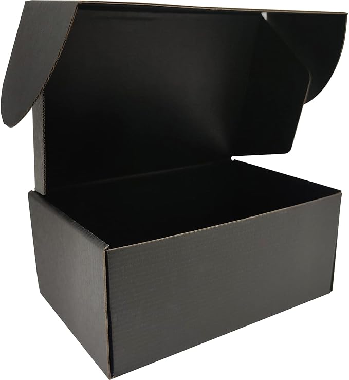 Small Black Shipping Boxes for Small Business Pack of 25-9x6x4 inches Cardboard Corrugated Mailer Boxes for Shipping Packaging Craft Gifts Giving Products
