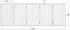 unipaws 36”H Free Standing Pet Gate for Dog and Cat, Tall Wooden Dog Gates for Doorway, Stairs, Doggy Room Divider, Foldable Pet Fence for The House, Expandable Doggy Barrier, Indoor Use, White