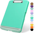 Plastic Clipboard with Storage, 8.5 x 11 Storage Organization Box Side-Opening, Heavy Duty Clip Board with Pen Holder and Paper Folder for Nurses, Teachers, Office & School Supply, Green