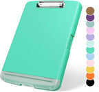 Plastic Clipboard with Storage, 8.5 x 11 Storage Organization Box Side-Opening, Heavy Duty Clip Board with Pen Holder and Paper Folder for Nurses, Teachers, Office & School Supply, Green