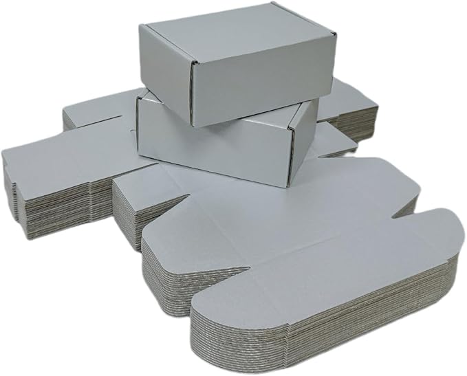 50 Pcs 4.3 x 3.1 x 2 inches Mini Size Corrugated Cardboard Gift Boxes Recyclable Shipping Boxes for Packing Jewelry Ornament Gift Craft Packaging Supplier (Silver, 4.3 x 3.1 x 2")